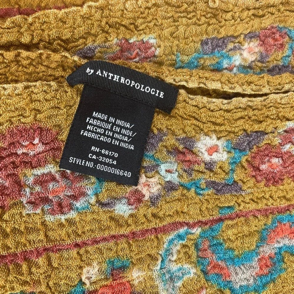 Anthropologie wool blend antique asian look Floral Patterned Scarf - Picture 6 of 10